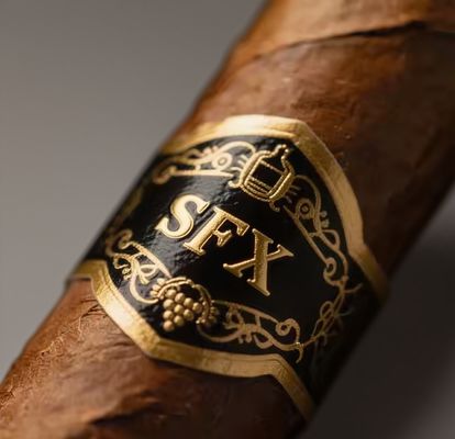 কেনা Customized Shape ISO9001 Certified Full-automatic Production Gold Foil Embossed Cigar Label Adhesive Sticker online manufacture