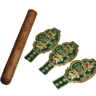 ভালো দাম High Quality Custom Cigar Ring Label Sticker Waterproof  OEM Vinyl UV Printed Cigar Ring Private Branding Cigar Label Sticker অনলাইন